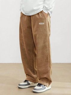 this is the trending track pant it is styled as it can look as baggy Brown Pants Outfit Men, Summer Camp Outfits, Camp Outfits, Brown Pants Outfit, Japanese Trends, Korean Street Fashion Men, Track Pants Outfit, Capsule Wardrobe Casual, Jeans Outfit Men