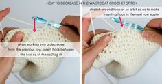 the instructions for how to crochet an ornament stitch on a sweater