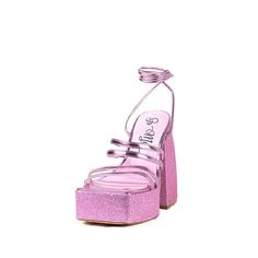 Brand New In Box Pink Glitter Chunky Platform Tie Up Open Toe Sandal Heels Size 8.5 And 9 Women’s Pink Glitter Heels For Night Out, Pink Glitter Sandals For Spring, Spring Pink Glitter Heels, Pink Glitter Party Sandals, Party Sandals With Glitter Accents, Pink Open Toe Heels With Glitter Accents, Open Toe Sandals Heels, Sublimation Ideas Projects Inspiration, Sublimation Ideas