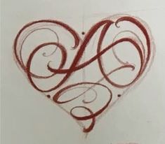 a drawing of a heart with the letter e in it