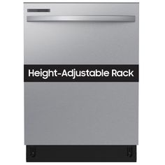 a dishwasher with the words height - adjustable rack on it's side