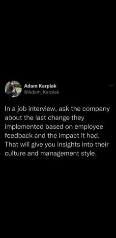 the tweet on adam karpiak's twitter account is very dark