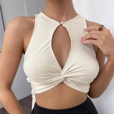 Brand New Shein Peakaboo Twist Front Crop Tank Top Size Medium Peekaboo Twist, Crop Top Outfits, Cropped Tops, Crop Tank Top, Twist Front, Women Tops, Cropped Tank Top, Crop Tank, Fashion Online Shop