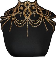 Luxury Gold Bridal Necklace For Evening, Gold Embellished Evening Necklaces, Gold Embellished Evening Necklace, Formal Gold Crystal Backdrop Necklace, Gold Crystal Backdrop Necklace For Formal Occasions, Glamorous Gold Choker For Wedding, Elegant Embellished Jewelry For Celebration, Elegant Gold Bridal Necklace With Crystals, Formal Gold Embellished Jewelry