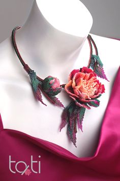 Peonies amaze with their exquisite flowers and delicate aroma. They attract and fascinate their fans. No one flower can surpass them in beauty and charm. This flower necklace has designed and made by myself. The rich range of colours allows you to combine this necklace with clothes of different colours.
I hope the Peony Necklace will be as elegant, charming and unique as the Peony flower. Peony Botanical, Jewellery Beads, Floral Choker, One Flower, Choker Jewelry, Botanical Jewelry, Peony Flower, Flower Necklace, Peonies