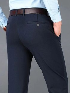 Hombre pantalones de traje Pantalones pantalones Pantalones de traje Bolsillo Plano Comodidad Transpirable Exterior Diario Noche Moda Casual Negro Azul Piscina 2024 - CLP $14930 Going Out Fashion, Men's Dress Pants, Cheap Dress, Pants Pocket, Mens Dress Pants, Suit Pants, Casual Black, Office Casual, Trouser Suits