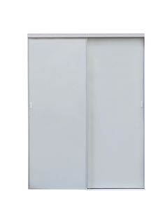 Frameless sliding polar white glass door with commercial grade white finished aluminum. Fits openings that are 56-in to 60-in in width. Fits openings that are 80-in to 81-in in height. Includes (2) 30.625-in x 78.125-in panels, track set and installation hardware. Premium aluminum system with white frame finish. Polar white glass with category II safety backing. Quick and easy installation. Elegant urban design. RELIABILT 9250 60-in x 80-in White Mirror/Panel Prefinished Aluminum Closet Sliding White Glass Door, Closet Sliding Door, Aluminium Sliding Doors, Mirror Panel, Mirror Panels, White Mirror, Storm Door, Sliding Door Hardware, Closet Doors