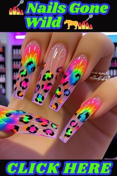 Unleash your inner wild side with these fierce and fabulous nail designs. From animal prints to abstract art, your manicure will be a statement piece that turns heads.nailart,nails,naildesigns,nailinspo,manicure,beauty,fashion,style,gelnails ,acrylic nails,nailartdesigns,geometricnails,floralnails,frenchmanicure,ombrénails ,marblenails,summer nails,winternails,holidaynails,weddingnails,valentinesnails ,rednails,pinknails,bluenails,nudenails,blacknails,springnails Nails Multicolor, Rainbow Nails Design, Gold Glitter Nails, Super Cute Nails, Glamour Nails, Sassy Nails, Ombre Acrylic Nails, Diy Nail Designs, Bright Nails