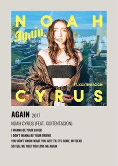 the poster for noaah's upcoming album cryrrus, which features an image of a woman with long hair