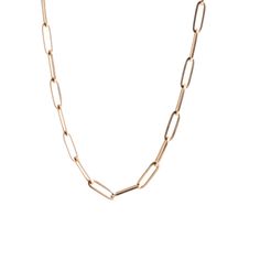 The Largest of Our Most Wanted Chain. Our 14k Yellow Gold Extra Large Paper Clip Chain Is a Staple - Perfect for Layering or Holding Charms. Rose Gold Link Chain Necklace, 14k Rose Gold Chain Necklace, Rose Gold 14k Gold Chain Necklace, Luxury Cable Chain Paperclip Jewelry, Luxury Paperclip Cable Chain Jewelry, Rose Gold Box Chain Necklace, Rose Gold Necklace With Rectangular Links Chain, Rose Gold Link Chain Necklace For Formal Occasions, Rose Gold Oval Link Paperclip Chain Jewelry