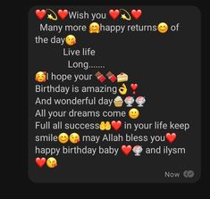 some text messages with smiley faces and hearts on the screen, one says happy birthday