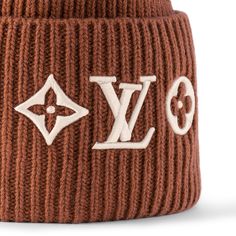 LOUIS VUITTON® - Lv Headline Beanie - Hazelnut Three House, Designer Beanie, Head Warmer, Louis Vuitton Hat, Designer Beanies, Fine Embroidery, Women's Beanie, Louis Vuitton Official, Wool Hat