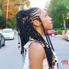 30 Top Hairstyles For Black Women (Trending For 2024) « Only Hairstyles Braiding Styles, Feed In Braids Hairstyles, African Hair Braiding Styles, Long Box Braids, African Hair, Feed In Braid, Micro Braids, Fulani Braids, Braids With Beads