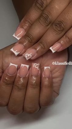 Graduation Nails Medium, Shortie French Tip, Girly Acrylic Nails French Tip, Colorful French Tip Nails Square, Summer Nails Black Women, Cute Short Nail Sets, Bts Nails, Design Objet, Kids Nails