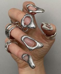 Melting Metal, Crazy Nails, Futuristic Fashion, Christian Lacroix, Mode Inspo, Hair And Nails, Accessories Design