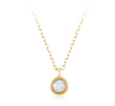 This luxurious 14k Solid Gold Opal Necklace radiates beauty and luxury. Its shimmering opal gems will sparkle with elegance, making it the perfect accessory to elevate any look! Metal: 14k Solid GoldGemstone: Australian Opal 0.08ctSize: 16 inches in length with (3) 2" extenders, Opal is 4mm wideHypoallergenic and Waterproof Jewelry Yellow Gold Opal Jewelry Tarnish Resistant, White Gold Opal Jewelry With Birthstone, Tarnish Resistant Opal Jewelry In Yellow Gold, Tarnish-resistant Yellow Gold Opal Jewelry, Elegant Opal Clavicle Chain Jewelry, Dainty Round Ethiopian Opal Jewelry, Dainty Yellow Gold Opal Jewelry, Dainty Ethiopian Opal Round Jewelry, Gold Opal Round Necklaces