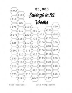 the $ 10, 000 savings in 52 weeks is shown with numbers arranged on it