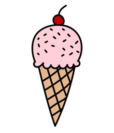 an ice cream cone with a cherry on top