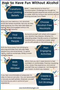 an info sheet describing how to have fun without alcohol and what to do with it