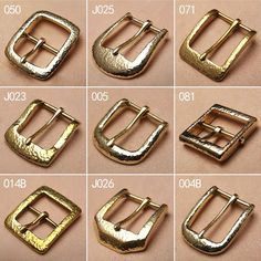 different types of metal buckles for bags and purses, all in various sizes