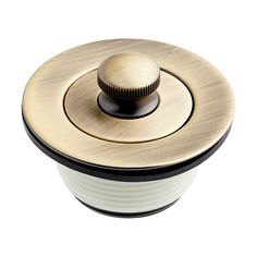 a close up of a knob on a door handle with a white and black stripe