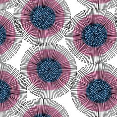 an abstract flower pattern in pink and blue