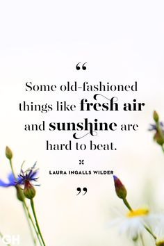 some old - fashioned things like fresh air and sunshine are hard to beat quote by laura ingallas wilder