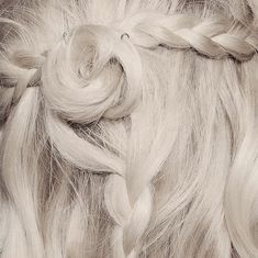 a blonde woman's hair with braids in it