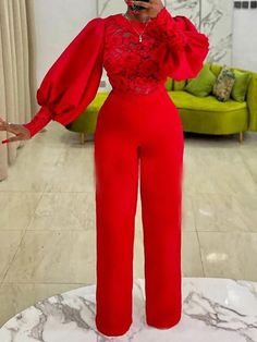 Red Jumpsuits, Jumpsuits Pattern, African Jumpsuit, Loose Romper, Lace Jumpsuit, Jumpsuit Pattern, Elegante Casual, فستان سهرة