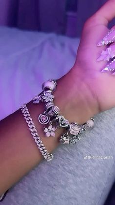 #pandora Baddie Pandora Bracelet, Pandora Jewelry Aesthetic, Layered Bracelets Aesthetic, Pandora Bracelet Simple, Braclet Aesthetic, Silver Bracelets Aesthetic, Birthday Wishlist Aesthetic, Pandora Charm Bracelet Aesthetic, Pretty Beaded Bracelets