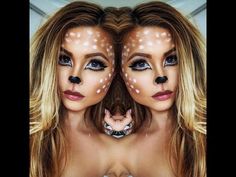 Easy Deer Makeup, Deer Makeup Tutorial, Makeup Tutorial Halloween, Deer Halloween, Meme Costume