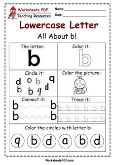 the worksheet for letter b is shown with an image of letters and numbers