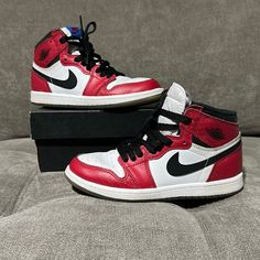 This Listing Is For * 1 Nike Jordan 1 Retro High Og Spider-Man Original Story Kids Sneakers, Size 3y, Good Preloved Condition, Check Pics And Video For Condition Ships Same Or Next Day Please Let Me Know If You Need Any Bundle Shoes Nike Jordan, Story Kids, Nike Jordan 1, Jordan 1 Retro High, Jordan 1 Retro, Kids Nike, Kids Sneakers, Stories For Kids, Nike Jordan