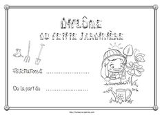 a certificate with an image of a child's garden