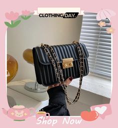 This Year's Popular Small Bag Women's Summer All-match Chain Messenger Bag High-quality Textured Small Square Bag Office Bags With Gold Chain, Rectangular Bag With Gold Chain, Wholesale Handbags, Square Bag, Bag Tags, Small Bag, Summer Women, Bags Women, Messenger Bag