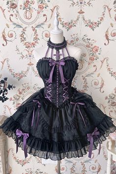 SKU: LIN01341 Fabric: Polyester Cotton Style types: Gothic Lolita Season: Spring, Summer, Autumn, Winter Notice: Any of the accessory is not included. Size(IN) Bust Waist Dress Length XS 28.74-31.89 22.83-25.20 29.92 S 30.31-33.46 24.41-26.77 30.71 M 31.89-35.04 25.98-28.35 31.50 L 33.46-36.61 27.56-29.92 32.28 XL 35.04-38.19 29.13-31.50 33.07 XXL 36.61-39.76 30.71-33.07 33.86 Purple Tube Top, Mode Emo, Mode Kawaii, Výtvarné Reference, Gothic Cross, Ballet Dress, June 2022, Dress Crafts, Really Cute Outfits