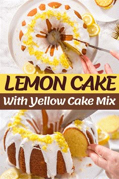 lemon cake with yellow cake mix on top