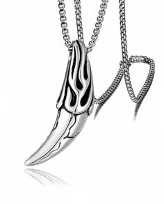 Wolf Tooth Stainless Steel Pendant Necklace. Pendant Details: Tooth Height: 4.5cm Tooth Width: 1cm Chain: stainless steel square pearl chain, 2mm thick and 60cm long. Clasp: sturdy lobster clasp. What does a wolf's tooth represent? Wolf's teeth are renowned across the world as an amulet of luck. Wolves are regarded as natural guardian deities. As well as this, wolves represent dignity, perseverance, courage and strength. This stunning wolf tooth necklace can be your good luck amulet as well as give you power, courage and intelligence. Wolf Viking, Wolf Tooth Necklace, Fenrir Wolf, Wolf Tooth, Tooth Pendant, Wolf Teeth, Tooth Necklace, Viking Necklace, Unisex Gift