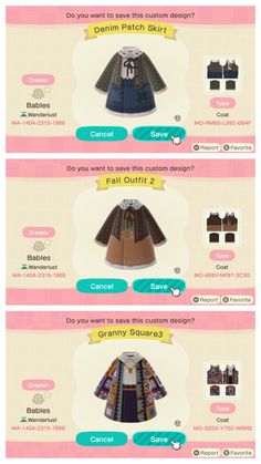 an info sheet showing different types of clothing