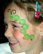 by Catalina LaPointe at Amazing Face Art Bodysuit Tattoos, Caterpillar Party, Body Ideas, Kid Cupcakes