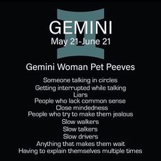 a poster with the words genni woman pet peeves written in black and white