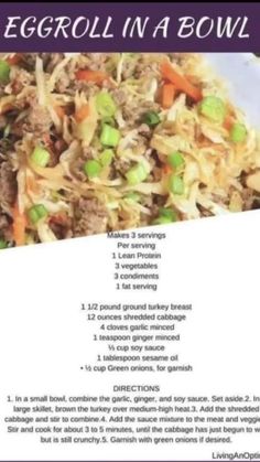 egg roll in a bowl recipe with instructions