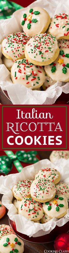 italian ricotta cookies with sprinkles on top