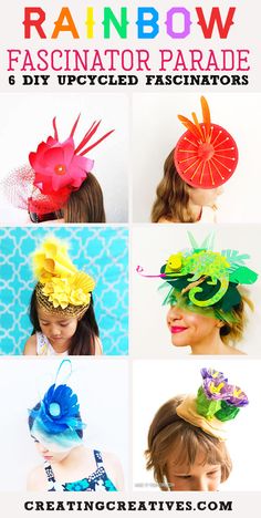 Ascot Hats Diy, Fascinators For Kids, Tea Party Hats For Women Diy How To Make, Paper Hats Diy How To Make, Wacky Hat Day Ideas, Fascinator Hats Diy How To Make