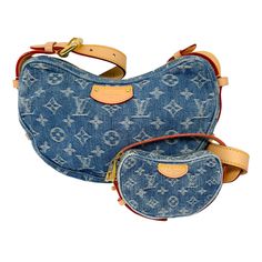 Louis Vuitton Blue 2024 Monogram Denim Croissant Mm Handbag Set ** Entrupy Verified ** Condition: Very Good Condition *In Excellent Condition. Please Refer To Photos. Interior Condition: Very Good Condition *In Excellent Condition. Please Refer To Photos. Material: Cloth Includes: Entrupy Certificate Of Authenticity And Card Country Of Origin: France Date / Authenticity Code: Year 2024 / M46856 Measurements (Larger Bag): 10.5"L X 3"W X 6"H Measurements (Smaller Bag): 5"L X 1.5"W X 3"H Exterior Pockets: N/A Interior Pockets: One Open Pocket Handles: Shoulder Strap And Top Handle Handle Drop: 19.5" And 2" Closure: Zippers Interior Lining: Denim Hardware: Gold-Tone Color: Blu Louis Vuitton Blue, Year 2024, Large Bag, Small Bag, Louis Vuitton Bag, Top Handle, Shoulder Strap, Color Blue, Bag Lady