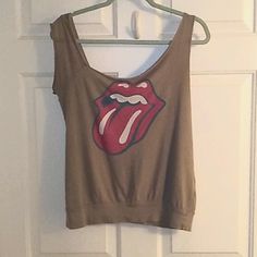 Urban Outfitters Nwot! Cut(Purchased This Way From Urban Outfitters)Neckline & Sleeves T-Shirt With(Rolling Stones)Tongue And Lip Logo. I Bought This Top Several Years Ago At Urban Outfitters But I Have Never Worn It!!! ***Final Discount*** The Tag Says Size Large But I Would Say It Fits A Size Small Or Medium Best. Summer Scoop Neck Top With Graphic Print, Scoop Neck Top With Graphic Print And Stretch, Trendy Scoop Neck Top With Graphic Print, Casual Graphic Print Scoop Neck Top, Urban Outfitters Casual Summer Tank Top, Urban Outfitters Cotton V-neck Tank Top, Pink Sleeveless Top From Urban Outfitters, Urban Outfitters Graphic Print Summer Top, Summer Stretch T-shirt By Urban Outfitters