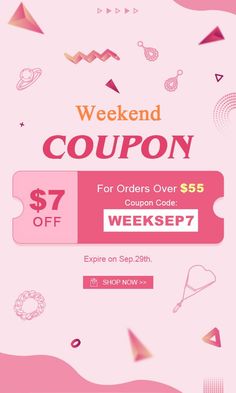 a pink coup flyer for a women's clothing store with the words weekend coup on it