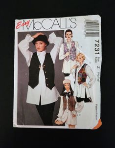 an old sewing pattern for women's vests and blouses