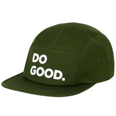 evo.com | Cotopaxi Ball Caps > Nylon Strap Clip Closure Soft, Breathable Eyelets Low-profile Five-panel Design Made in a Fair Trade Certified Facility 100% Cotton | Cotopaxi Do Good 5-Panel Hat 2021 in Green | Nylon/Cotton Green 5-panel Dad Hat, Green 5-panel Snapback Hat For Camping, Green Sporty 5-panel Trucker Hat, Sporty Green 5-panel Trucker Hat, Green 5-panel Sporty Snapback Hat, Sporty Green 5-panel Snapback Hat, Sporty Green 5-panel Hat, 5 Panel Hat, Ball Caps