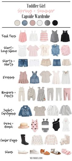 Toddler Girl Clothes Spring, Toddler Girl Clothes Winter, Trendy Toddler Girl Clothes, Toddler Fall Outfits Girl, Girls Spring Fashion, Toddler Girl Outfits Summer, Toddler Summer Outfits, Spring Summer Capsule Wardrobe, Perfect Capsule Wardrobe